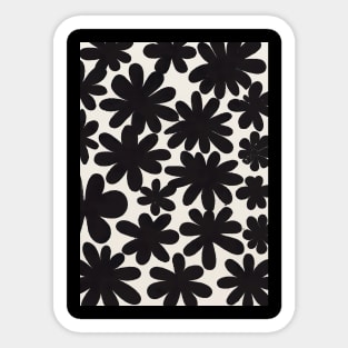 Black Flowers Pattern Sticker